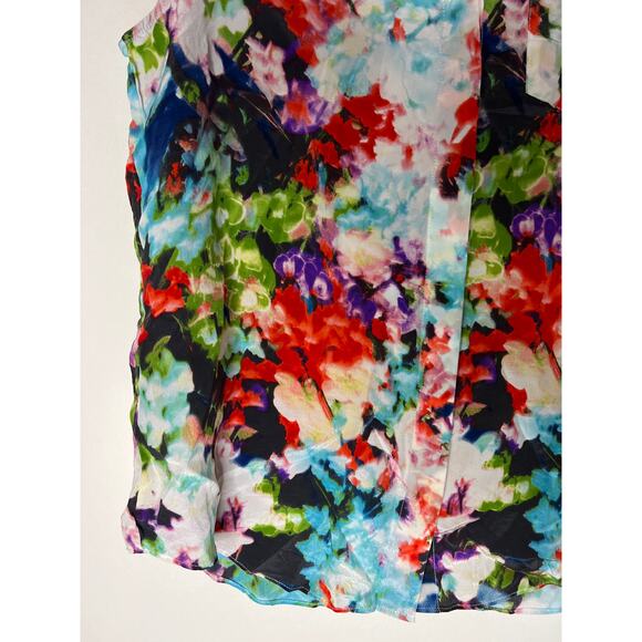 Parker Floral Silk Button Up Blouse - Picture 7 of 16